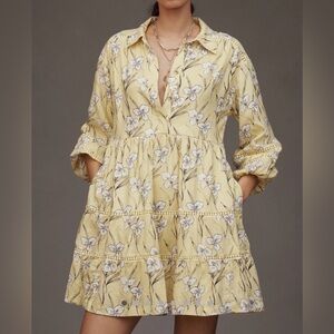 Anthropologie The Bettina Tiered Mini Shirt Dress NWT!